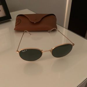 Ray-Ban RB3447 Round Gold PolarizedLens Sunglasses